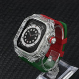 Transparent Modification Kit For Apple Watch 49mm Ultra Luxury Glacier Case Rubber Band IWatch Series 8 7 6 SE 45mm 44mm Mod KIT