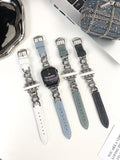 Denim Metal Chain Strap for Apple Watch Series Ultra 49mm45mm 44mm 42mm 41mm 40mm38mm Cowboy Bracelet iWatch Band 9 8 7 6 SE 5