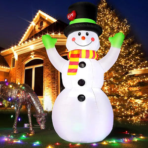 Snowman Inflatables Christmas Inflatables Decorations Built-in Colorful Rotating LED Indoor outdoor garden decoration Xmas Gift