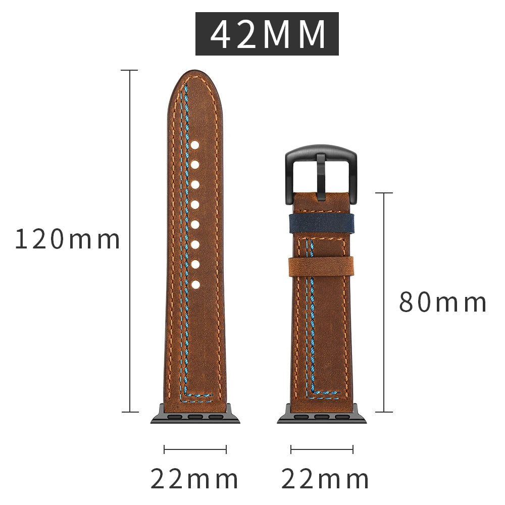 Leather Strap For Apple Watch Band 44mm 40mm Ultra 2 49mm 38/42 watchband Correa bracelet iWatch Series 5 3 SE 6 7 8 9 45MM 41MM