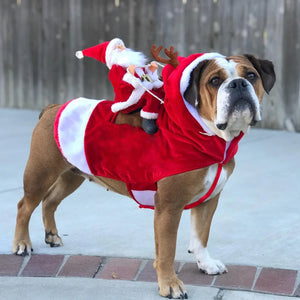 New Santa Dog Costume Christmas Pet Clothes Winter Hoodie Coat Chihuahua Poodle