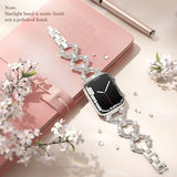 Bling Diamond Strap for Apple Watch Series 7 6 5 4 3 2  Se Lady Luxury Metal For Apple Watch Band 38mm 40mm 41mm 42mm 45mm 49mm