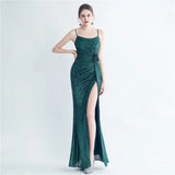 Women Strap Party Maxi Dress Sexy Sequin Evening Long Prom Dress