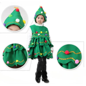 New Children's Christmas Tree Performance Dance Costume Christmas Gift Tree Hat Performance Costume