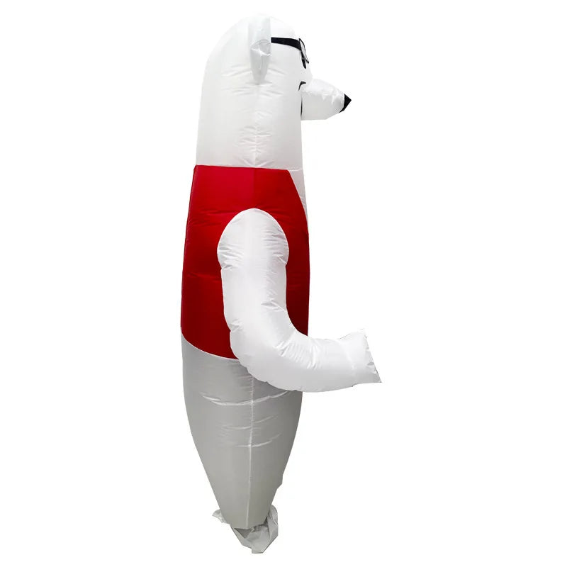 New Costume Polar Bear Inflatable Costume Halloween Christmas Lovely Inflatable Doll Big White Bear Costume Party