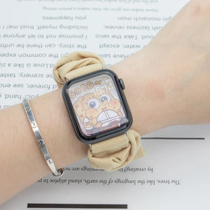 SOFT Cotton Elastic Scrunchies Band For Apple Watch Ultra 8 7 6 SE 5 4 Elasitc Replacement Strap IWatch Serise 42mm 44mm 45mm 49mm