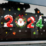 2024 Merry Christmas Window Sticker Snowflake Santa Claus Elk Xmas Wall Sticker Decorations New Year Gift
