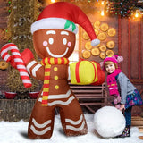 LED Lights 2.4M Christmas Outdoors Gingerbread Man Inflatable Model Party Courtyard Props Festival Decoration Gift