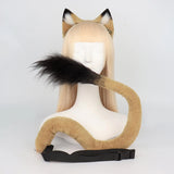Plush Lion Ear and Tail for Kids Adults Bendable Tail Animal Ears Hair Clip Cosplay for Festival Fancy Dress Costume Accessory
