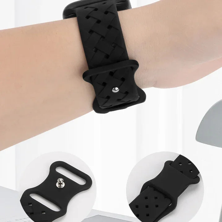 Silicone Woven Loop Bracelet For Apple Watch 44mm Band 49mm 45mm For iWatch Series Ultra 8 7 6 SE 5 4 Sport Rubber Wristband