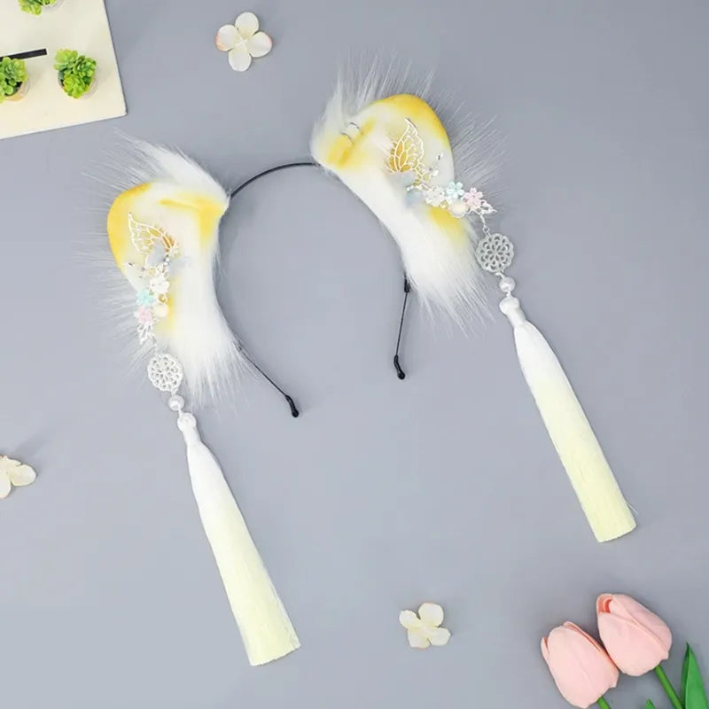Chinese Style Cat Ears Headband Cute Amusement Park Party Hair Decors for Girls