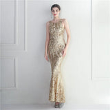 Backless Beading White Sequin Evening Dress New Women Party Maxi Dress Long Prom Dress