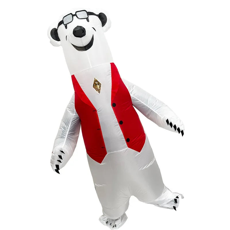 New Costume Polar Bear Inflatable Costume Halloween Christmas Lovely Inflatable Doll Big White Bear Costume Party