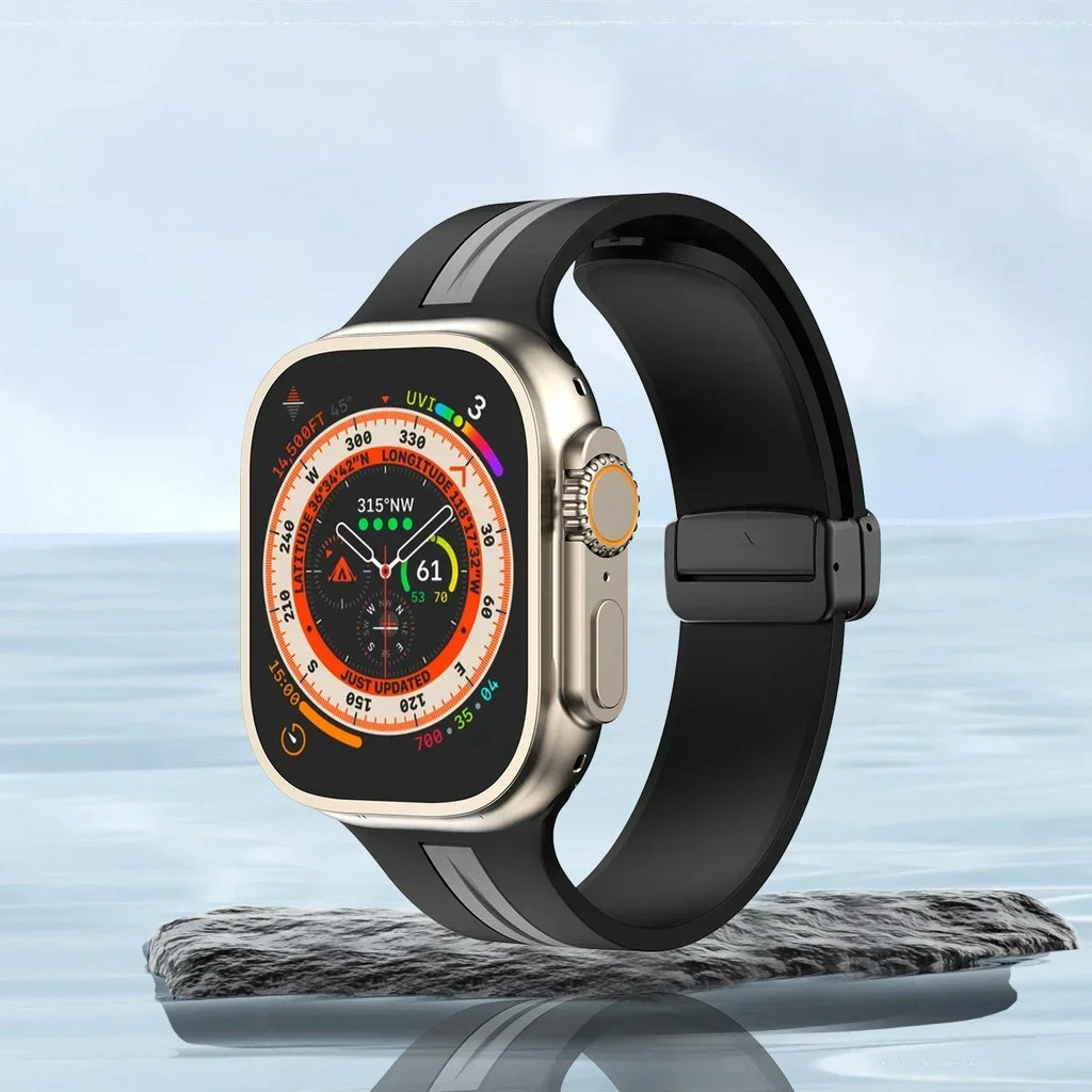 Magnetic Strap For Apple watch ultra2 band 49mm 44mm 45mm 40mm 41mm 42mm 38mm 45 mm Silicone Bracelet iWatch Series 7 8 se 6 5 3