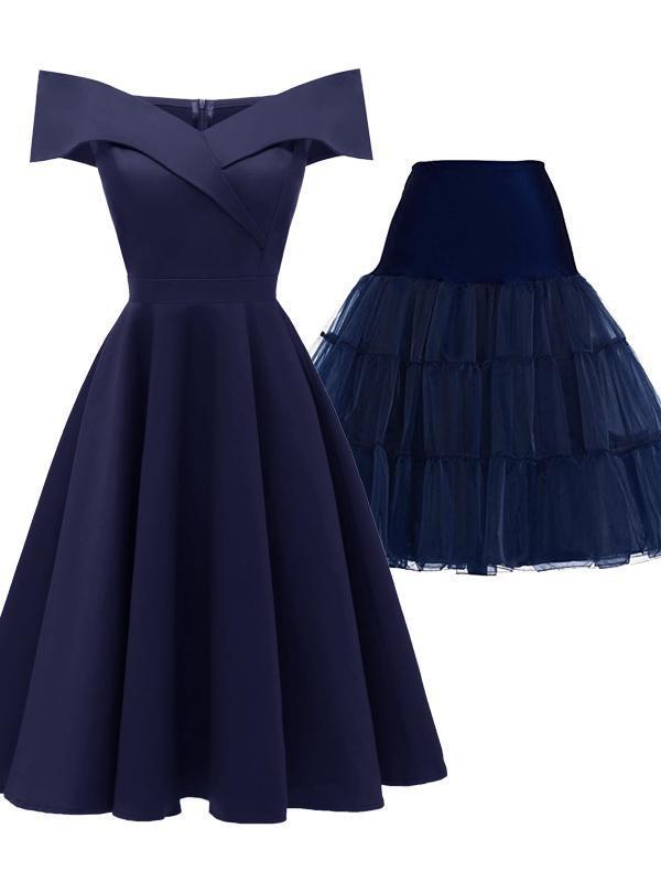 2PCS Top Seller 1950s Swing Dress & Blue Petticoat – jetechband