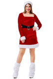 Women Mrs. Santa Claus Costume Dresses With Hats