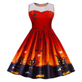 Women's 1950s Halloween Costume Dress Pumpkin Skater Swing Dress Funny Party Dress Plus Size