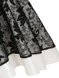 1950s Gothic Lace-up Strap Dress