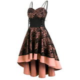 1950s Floral Lace Patchwork Strap Dress