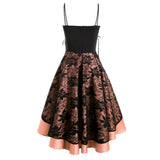 1950s Floral Lace Patchwork Strap Dress