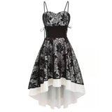 1950s Floral Lace Patchwork Strap Dress