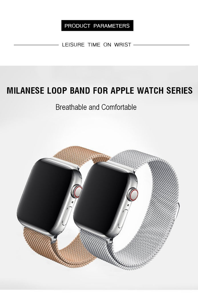 Antique Gold Milanese Stainless Steel Apple Watch Band