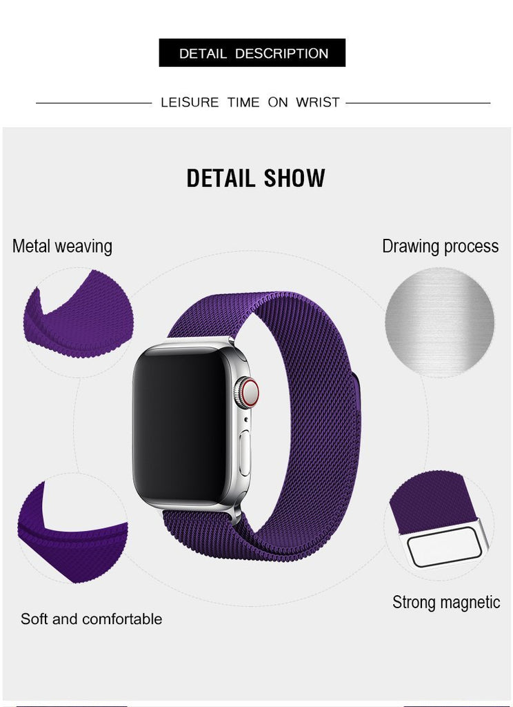 Deep Purple Milanese Apple Watch Band
