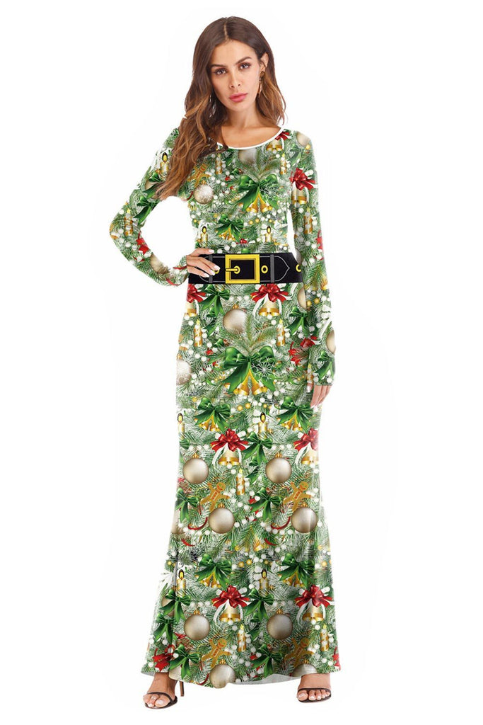Christmas Party Long Dress  Women Santa Claus Costume