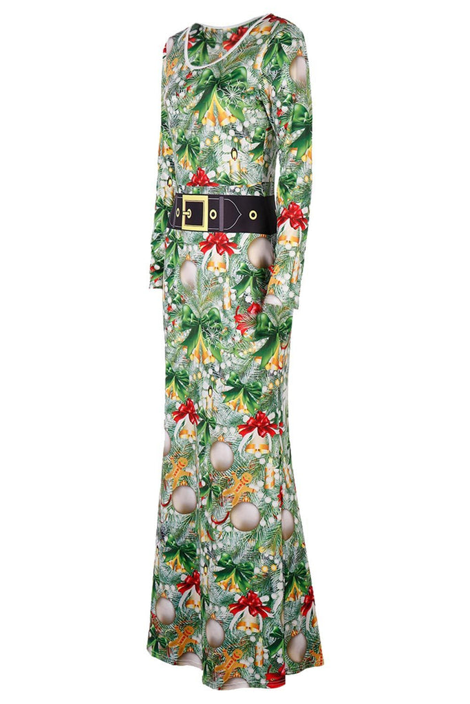 Christmas Party Long Dress  Women Santa Claus Costume