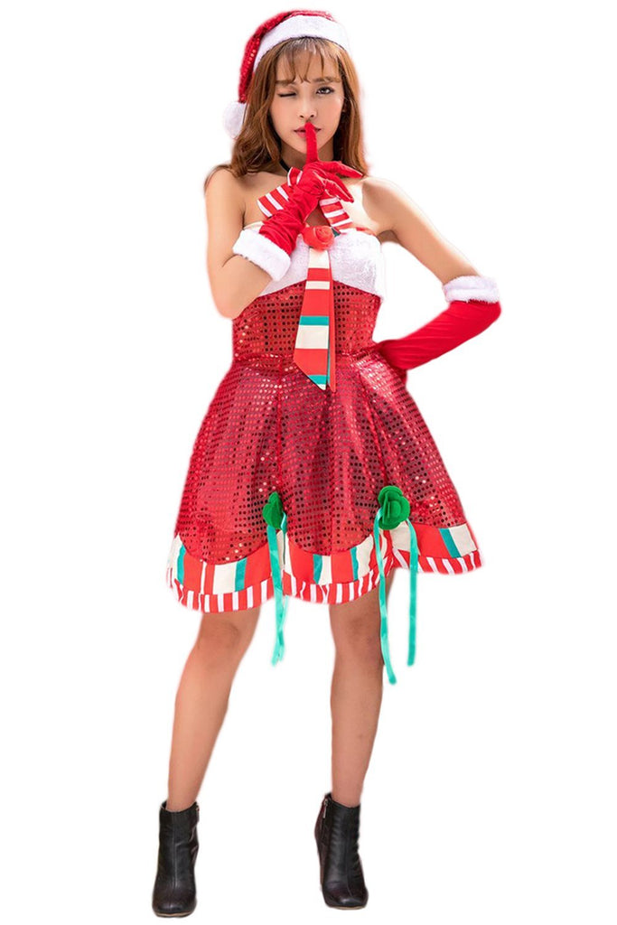 Miss Santa Suit Women Sweetie Christmas Costume Dress