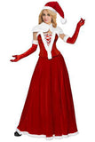 Women Christmas Velvet Miss Santa Costume