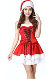 Women's Velvet Christmas Santa Fancy Dress