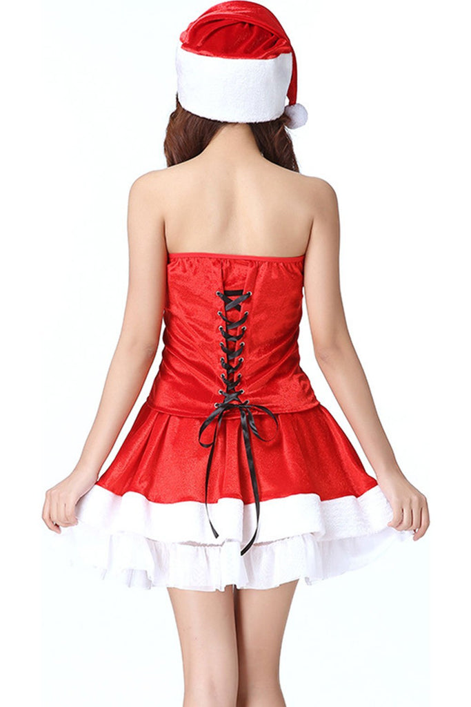 Women's Velvet Christmas Santa Fancy Dress
