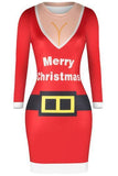 Women's Christmas Dress Printed MERRY CHRISTMAS