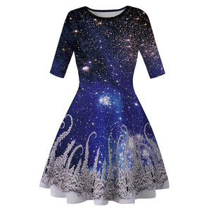 Women Christmas Dress Vintage Dress Bodycon Holiday Party Dress Christmas Swing Dress