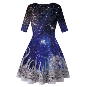 Women Christmas Dress Vintage Dress Bodycon Holiday Party Dress Christmas Swing Dress