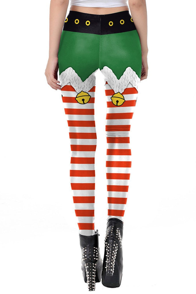 Women Digital Print Ugly Christmas High Waist Stretchy Leggings Tights