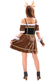 Women Christmas Elk Cosplay Costume Dress