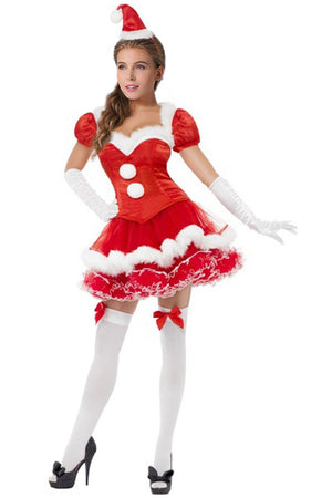 Women Christmas Mrs. Claus Costume Santa Costume