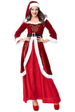Women's Deluxe Costume Mrs. Claus Clothing Cosplay Suit for Christmas