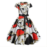 Women's 1950s Audrey Summer Cocktail Dresses Vintage Rockabilly Swing Dress