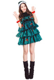 Women's Sleeveless Halter Sexy Christmas Tree Dress