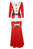 Christmas Party Long Dress  Women Santa Claus Costume