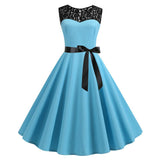 Women's Audrey Hepburn Rockabilly Vintage Dress 1950s Retro Cocktail Swing Party Dress