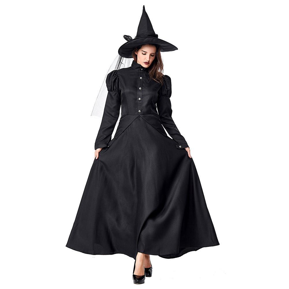 Women Black Witches Dress Costumes Cosplay Halloween Party Dress Costu –  jetechband