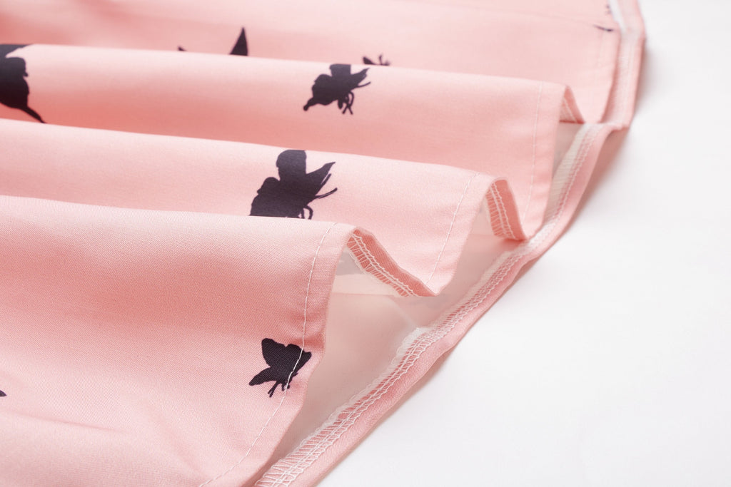 Black 1950s Butterfly Swing Dress