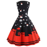 Christmas Costume Dress Women Vintage Sleeveless Dress