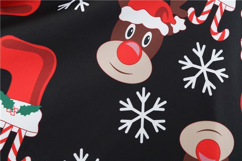 Christmas Vintage Dress, Women Elegant Long Sleeve Print Dresses