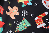 Christmas Vintage Dress, Women Elegant Long Sleeve Print Dresses