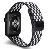 Fashion Checkerboard Style Nylon Strap For Apple Watch Band 9/8/7/6/5/4/3/2/1/SE For iWatch 38/40/41/42/44/45mm iWatch Strap Series Bracelet